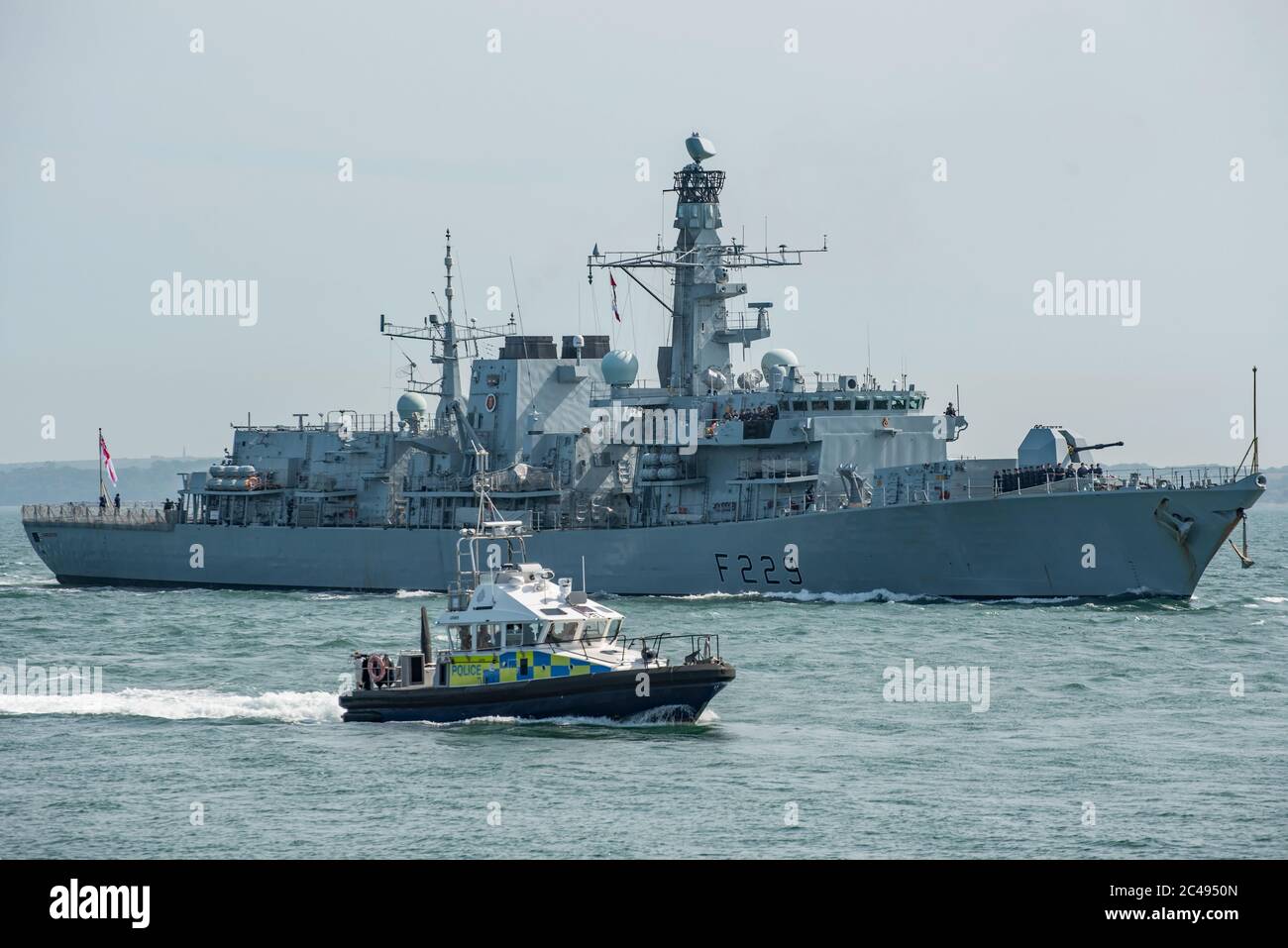 The Royal Navy Type 23 (Duke Class) frigate HMS Lancaster (F229) arriving  at Portsmouth, UK on the 23rd June 2020 Stock Photo - Alamy