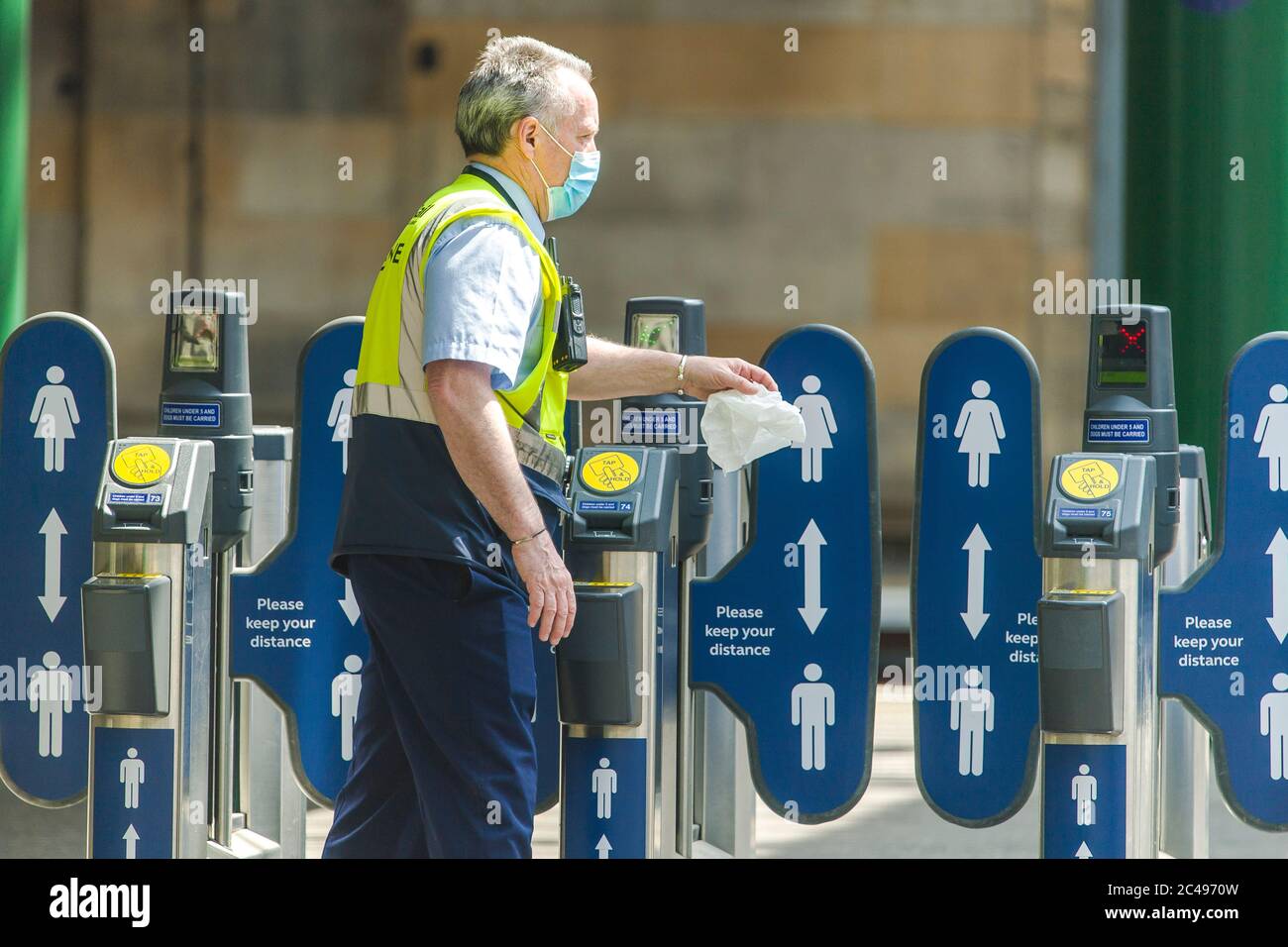 Scenes inside Edinburgh's Waverley station as from Monday face masks