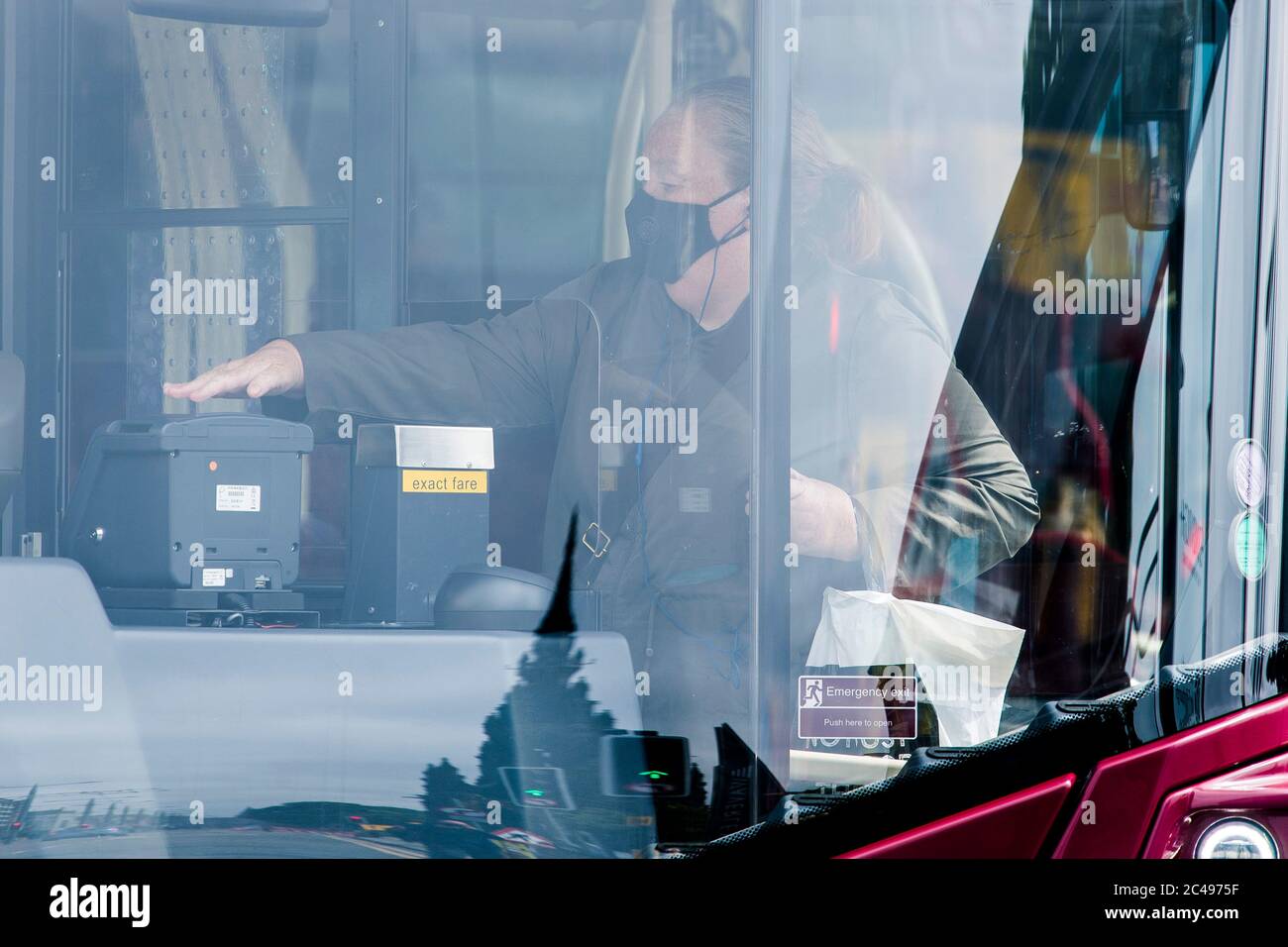 Scenes inside public buses as from Monday face masks are set to be