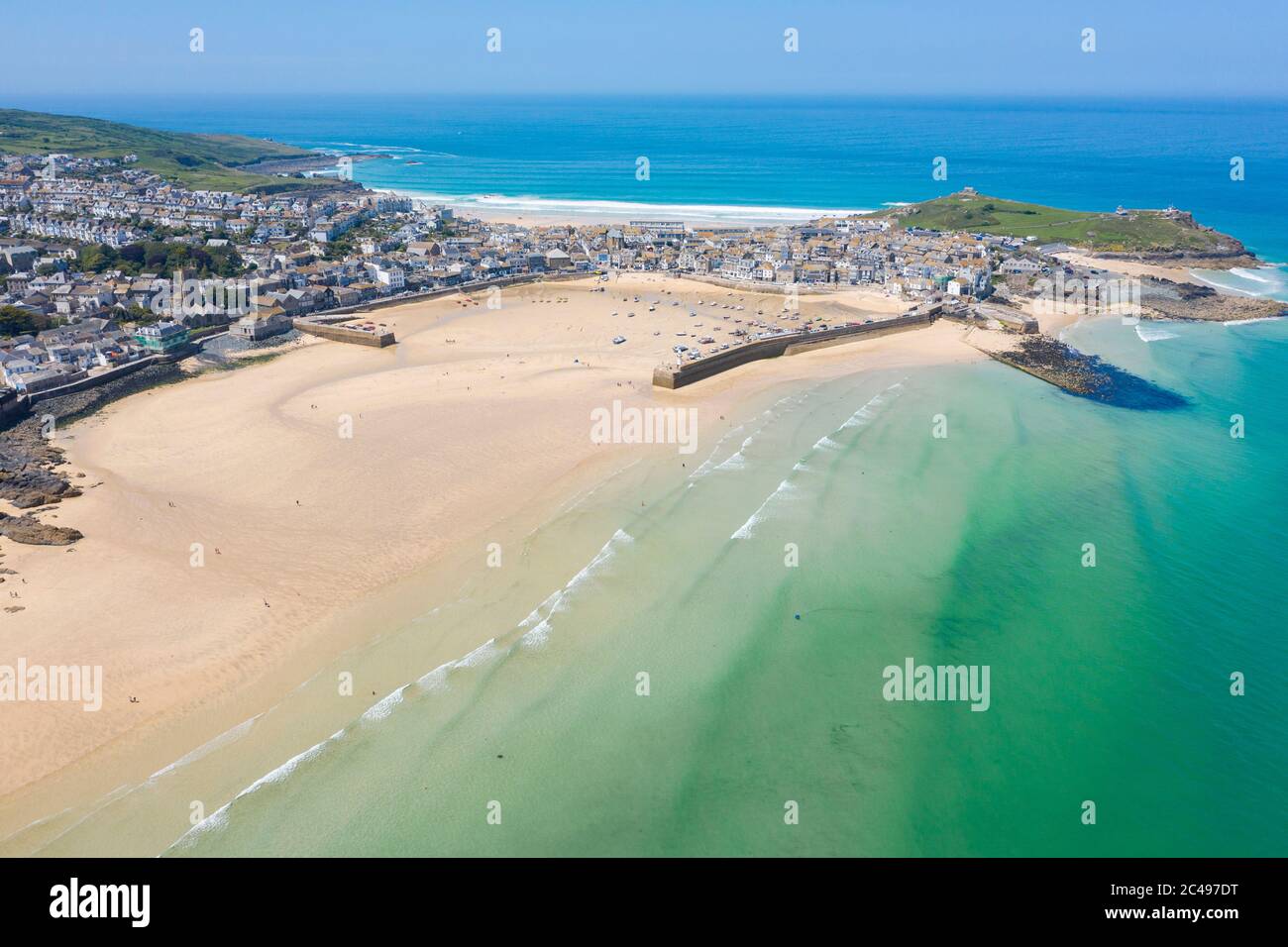 Aerial photograph of St Ives, Cornwall, England, United Kingdom Stock Photo Alamy