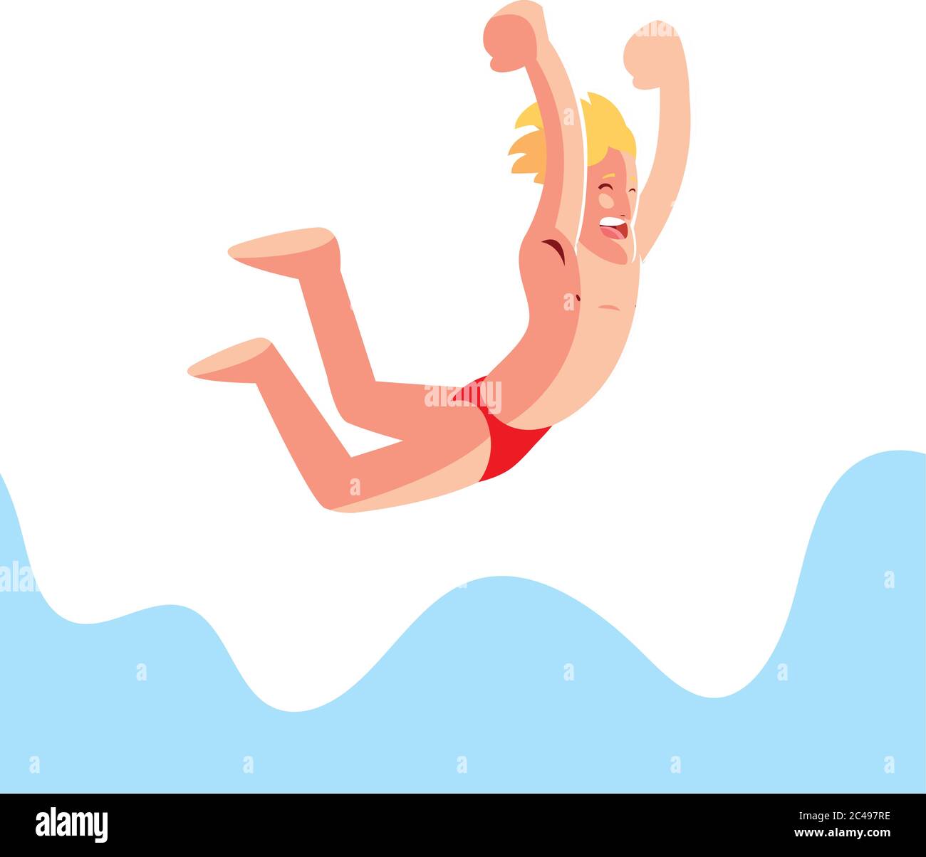 man jumping into the water vector illustration desing Stock Vector ...