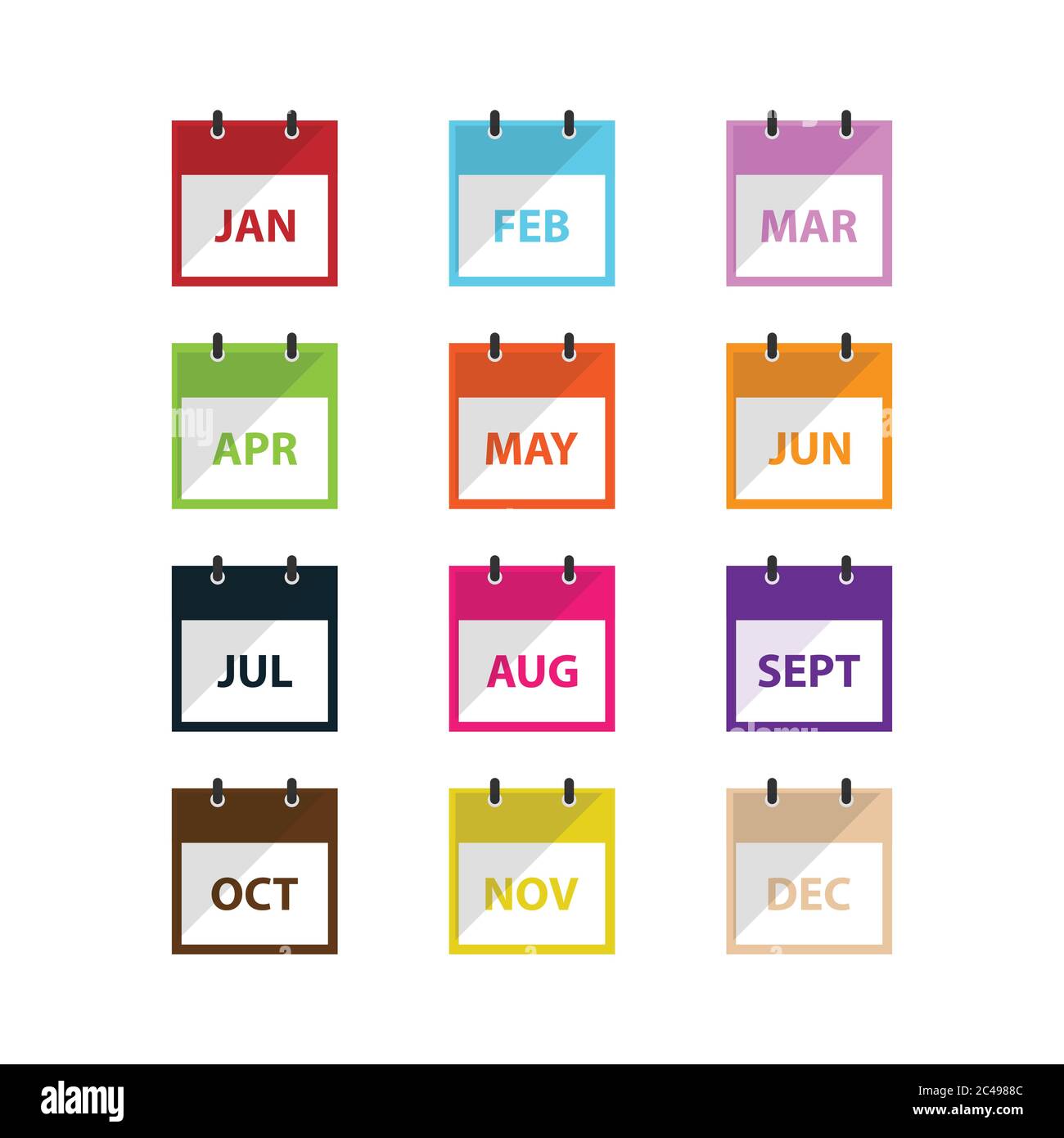 A month Calendar icon vector in modern flat style for web, graphic and mobile design. Calendar icon vector isolated on    white background. Calendar i Stock Vector