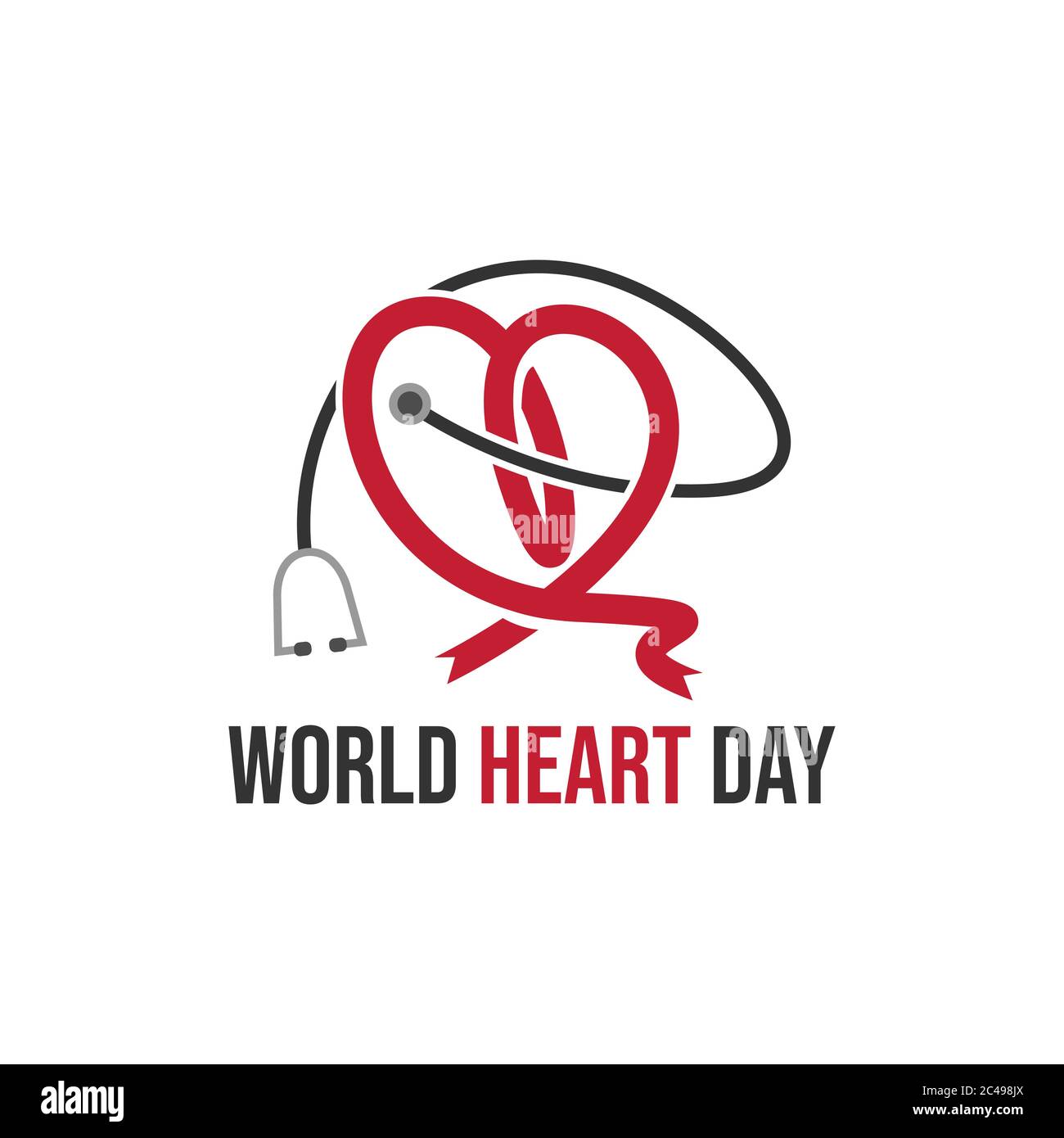 World Heart Day icon design. Stethoscope in heart shape. Health care ...