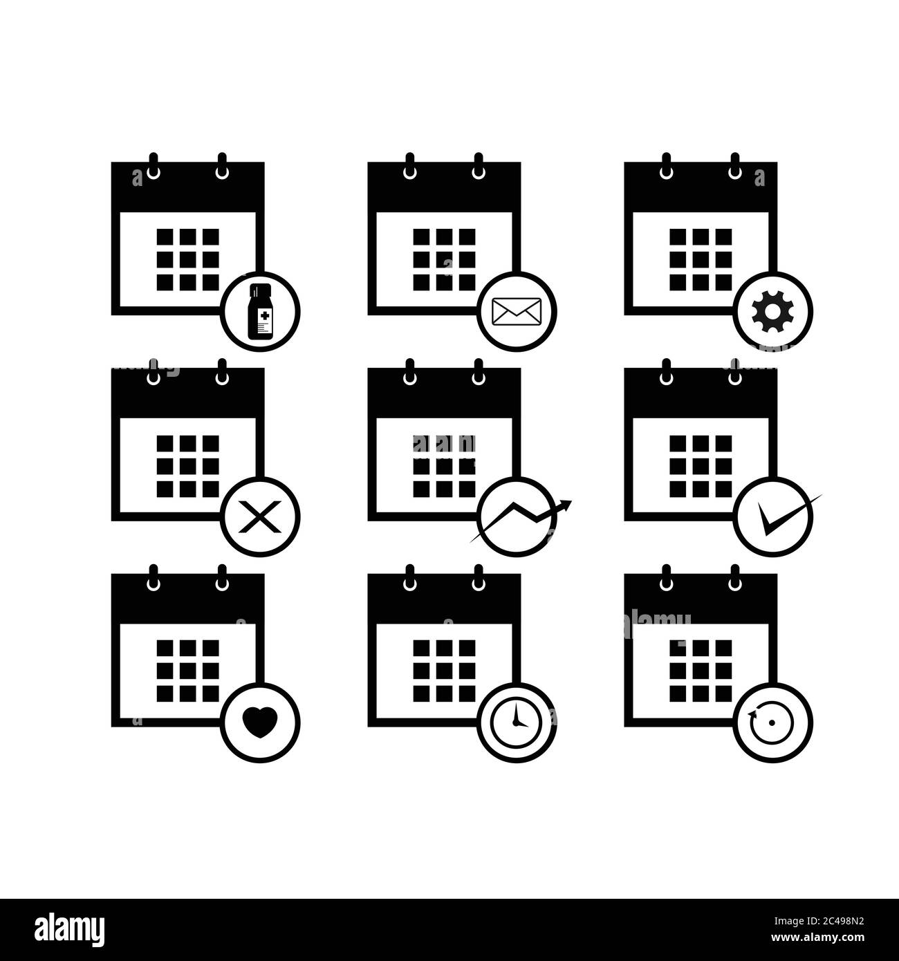 Calendar icons for web design, calendar symbol, flat calendar, graphic element, web design, calendar sign Stock Vector