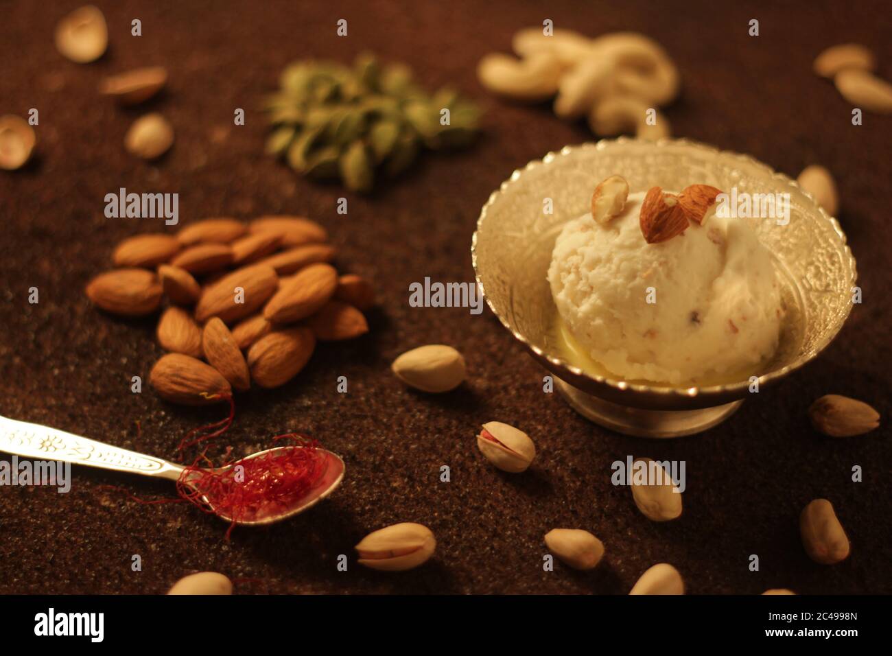 Mango and vanilla ice cream Stock Photo Alamy