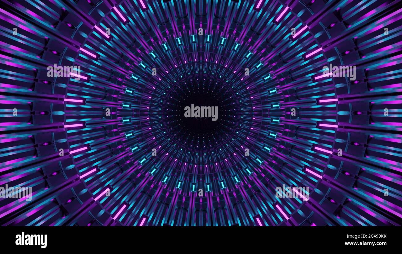 3D rendering of a futuristic background with colorful laser lights ...