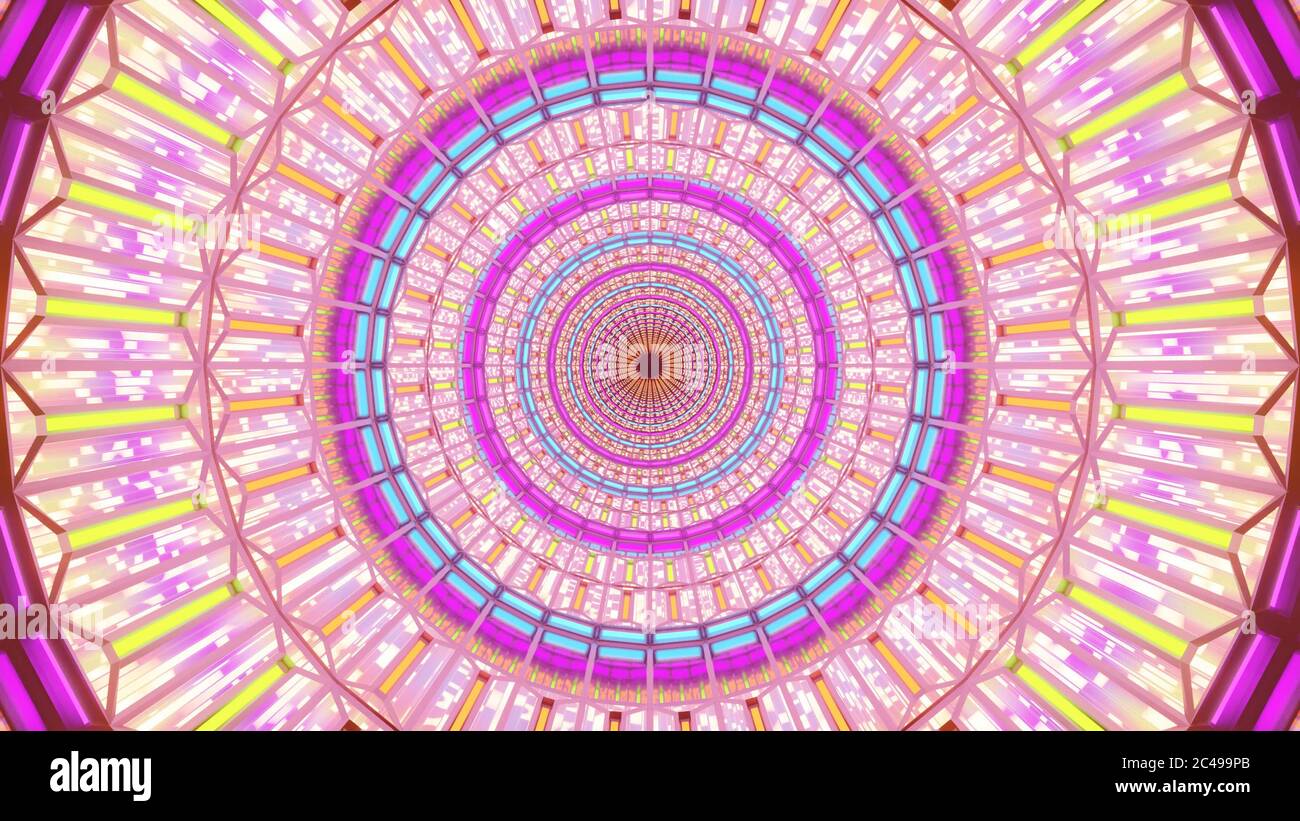 3D rendering of a futuristic background with colorful laser lights ...