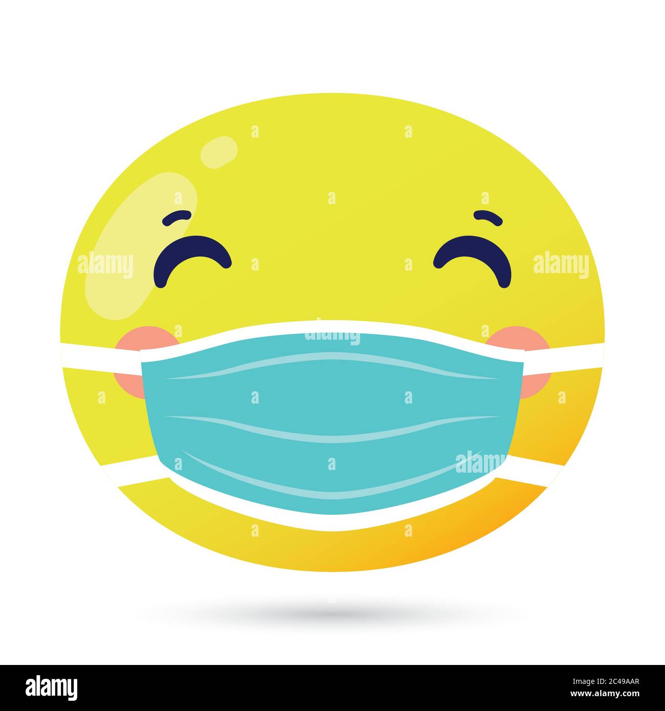 emoji face using medical mask funny character vector illustration design Stock Vector