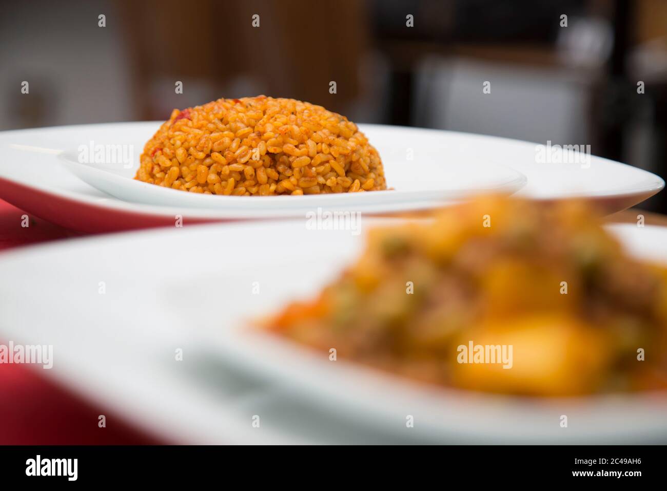 bulgur pilaf with vegetables.Turkish food cracked wheat pilaf Stock Photo Alamy
