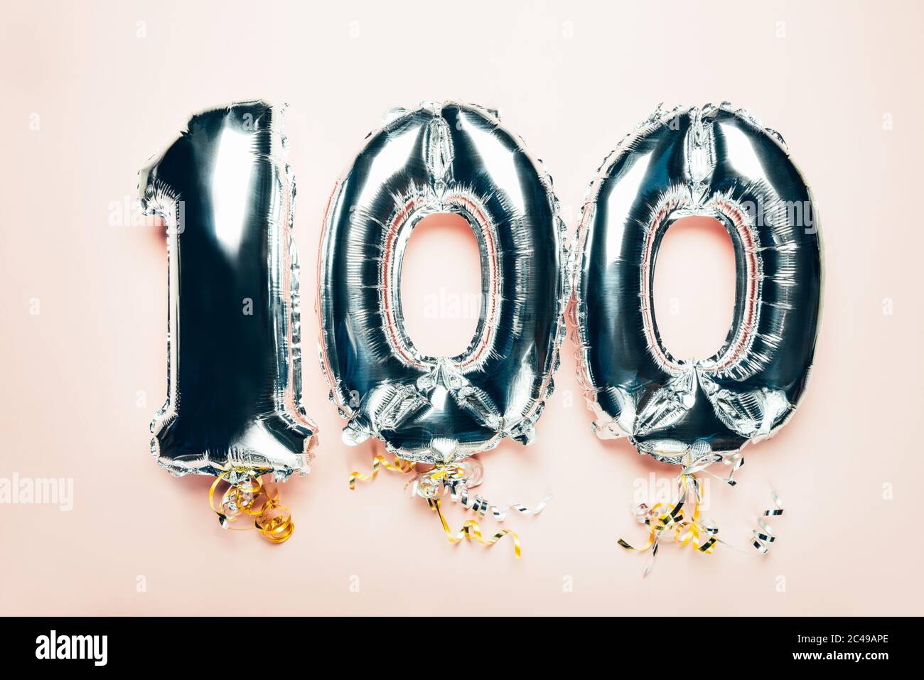 Balloon Bunting for celebration Happy 100th Anniversary Stock Photo