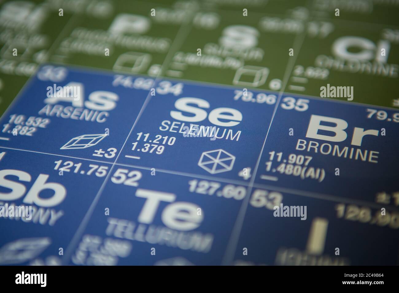 Selenium on the periodic table of elements Stock Photo Alamy
