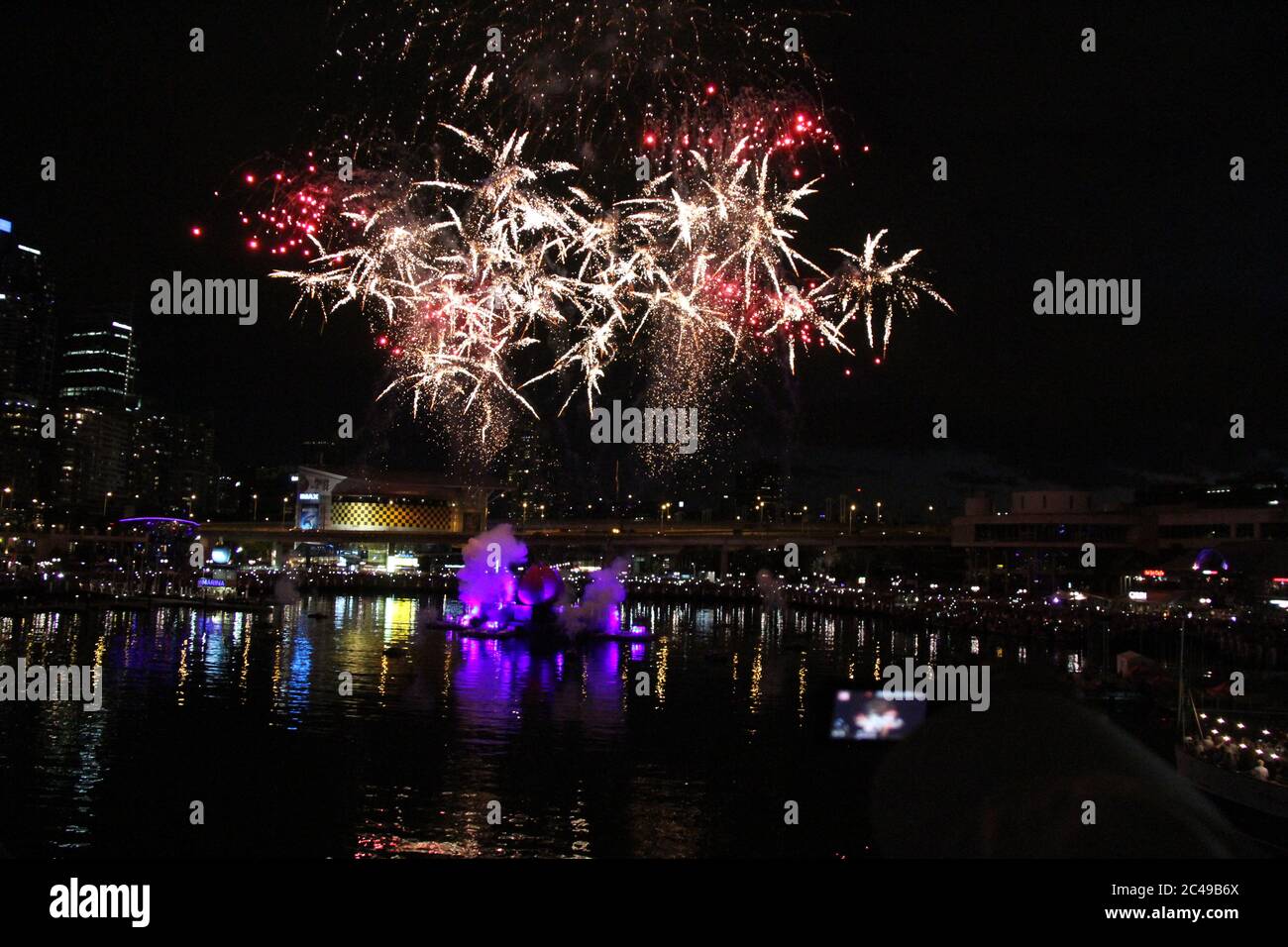 Australia Day fireworks in Darling Harbour, Sydney Stock Photo Alamy