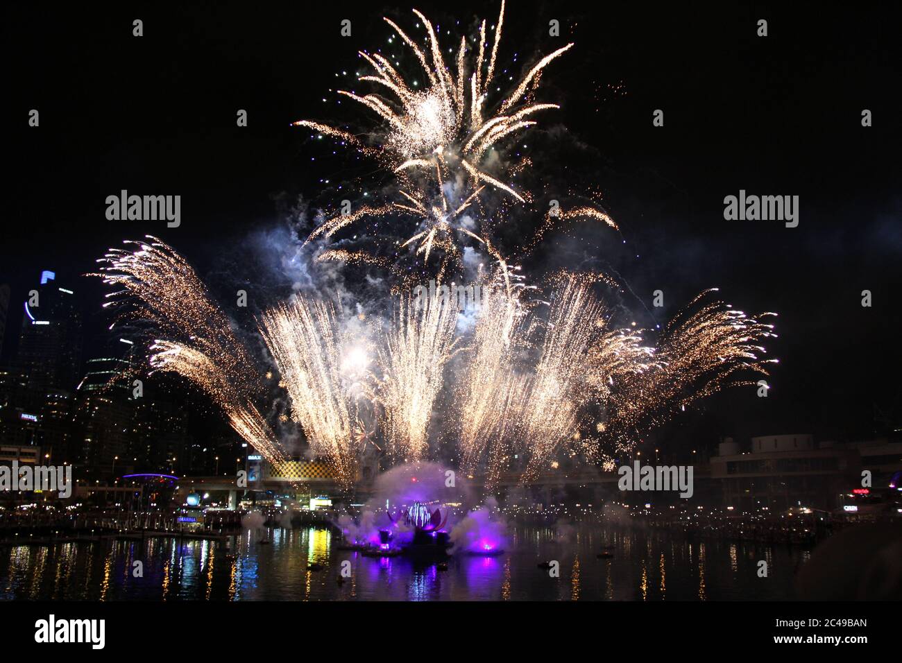 Australia Day fireworks in Darling Harbour, Sydney Stock Photo Alamy