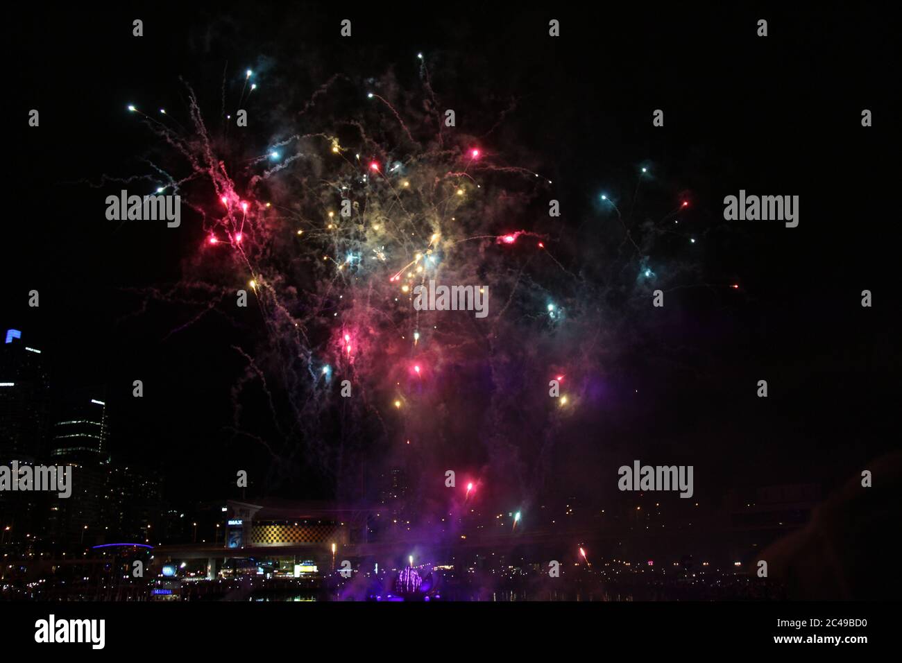 Australia Day fireworks in Darling Harbour, Sydney Stock Photo Alamy