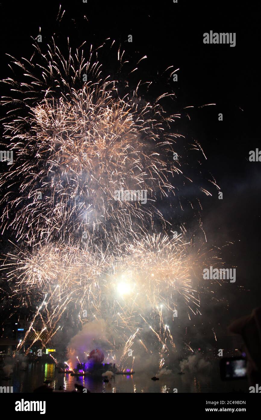 Australia Day fireworks in Darling Harbour, Sydney Stock Photo Alamy