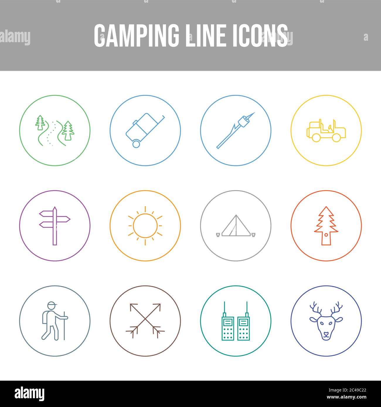 Beautiful Camping vector icon set Stock Vector Image & Art - Alamy