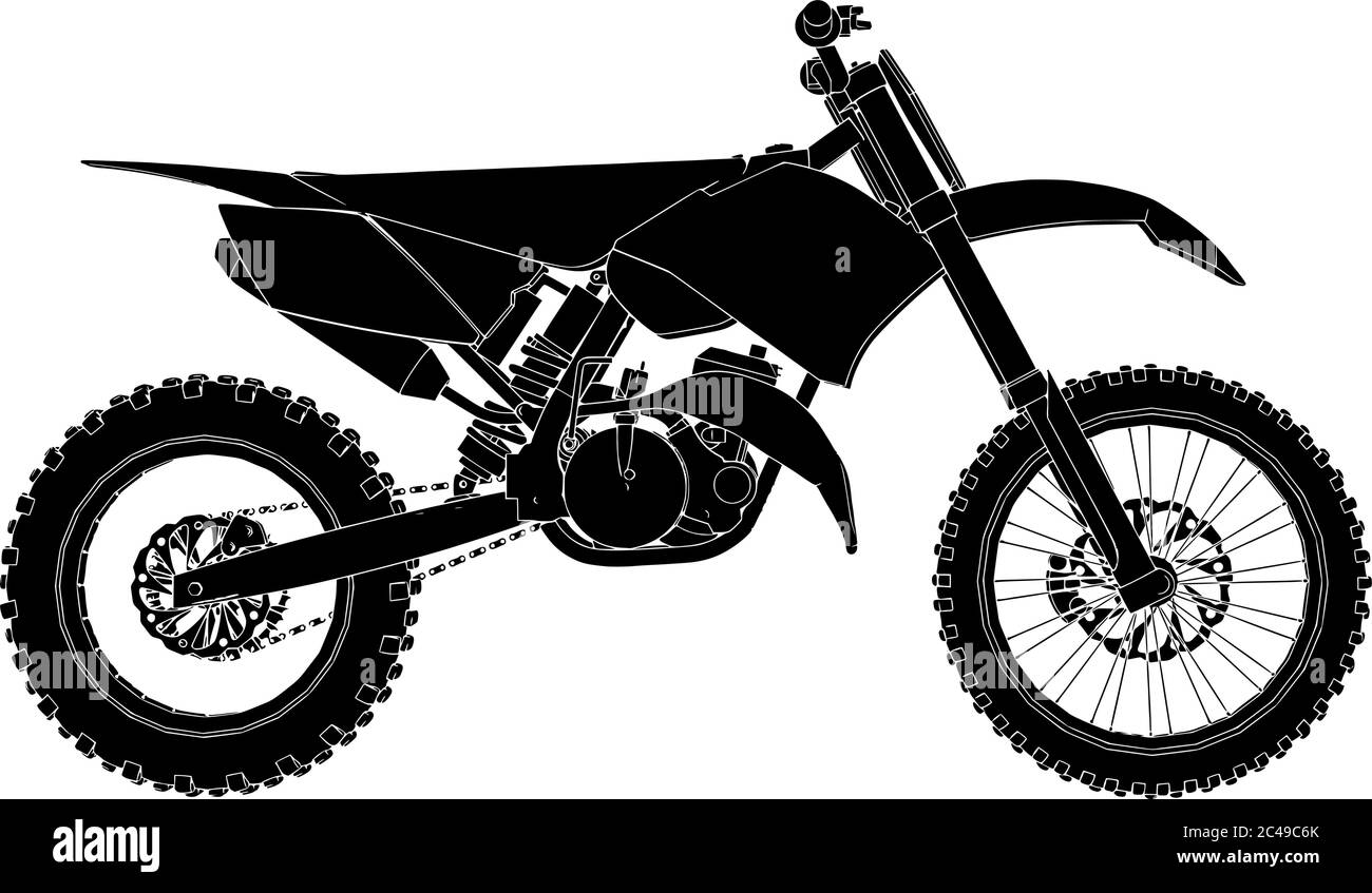 motorcycle silhouette vector on a white background Stock Vector Image