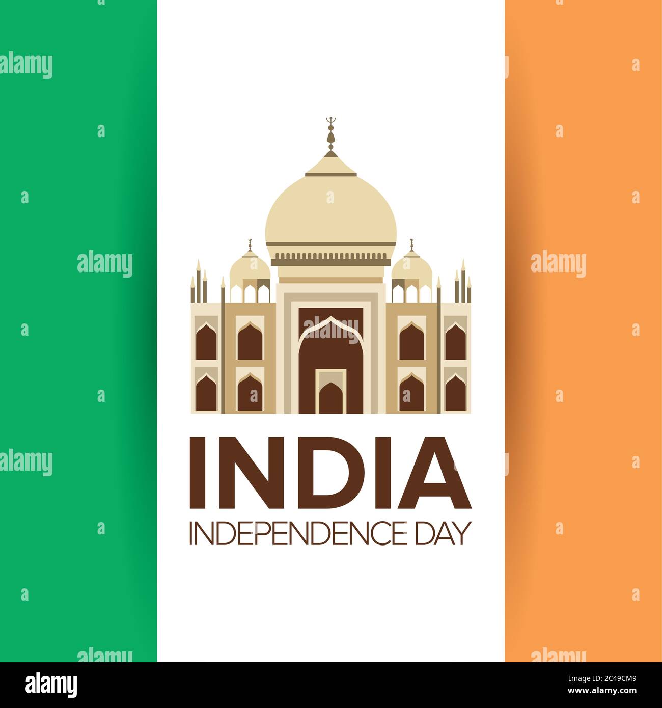 Intependence day india with taj mahal mosque vector illustration design ...