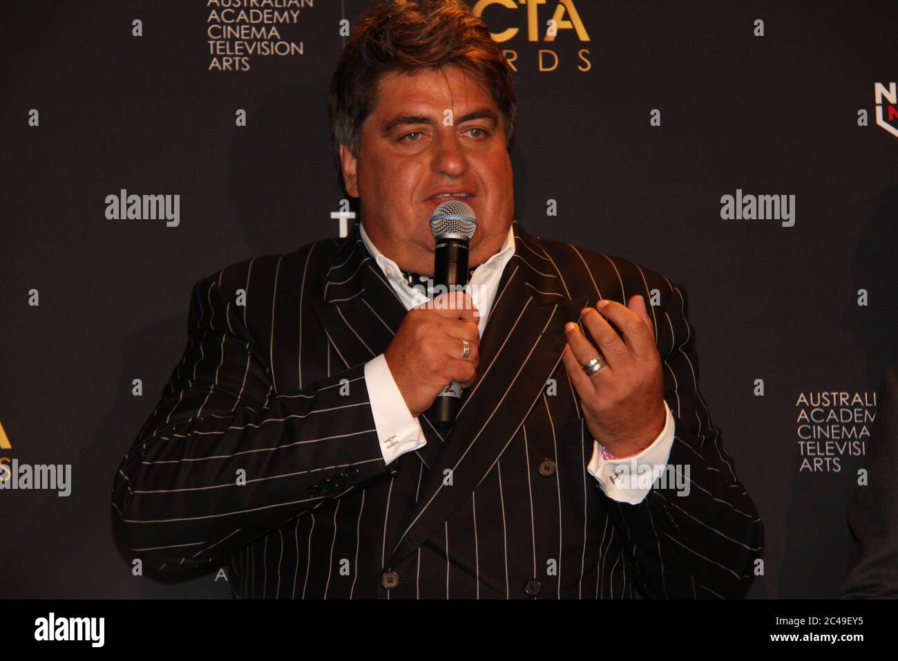 Matt Preston speaks to the media after 'Masterchef: The Professionals' is  announced as the winner of the 'Best Reality Television Series' category  Stock Photo - Alamy