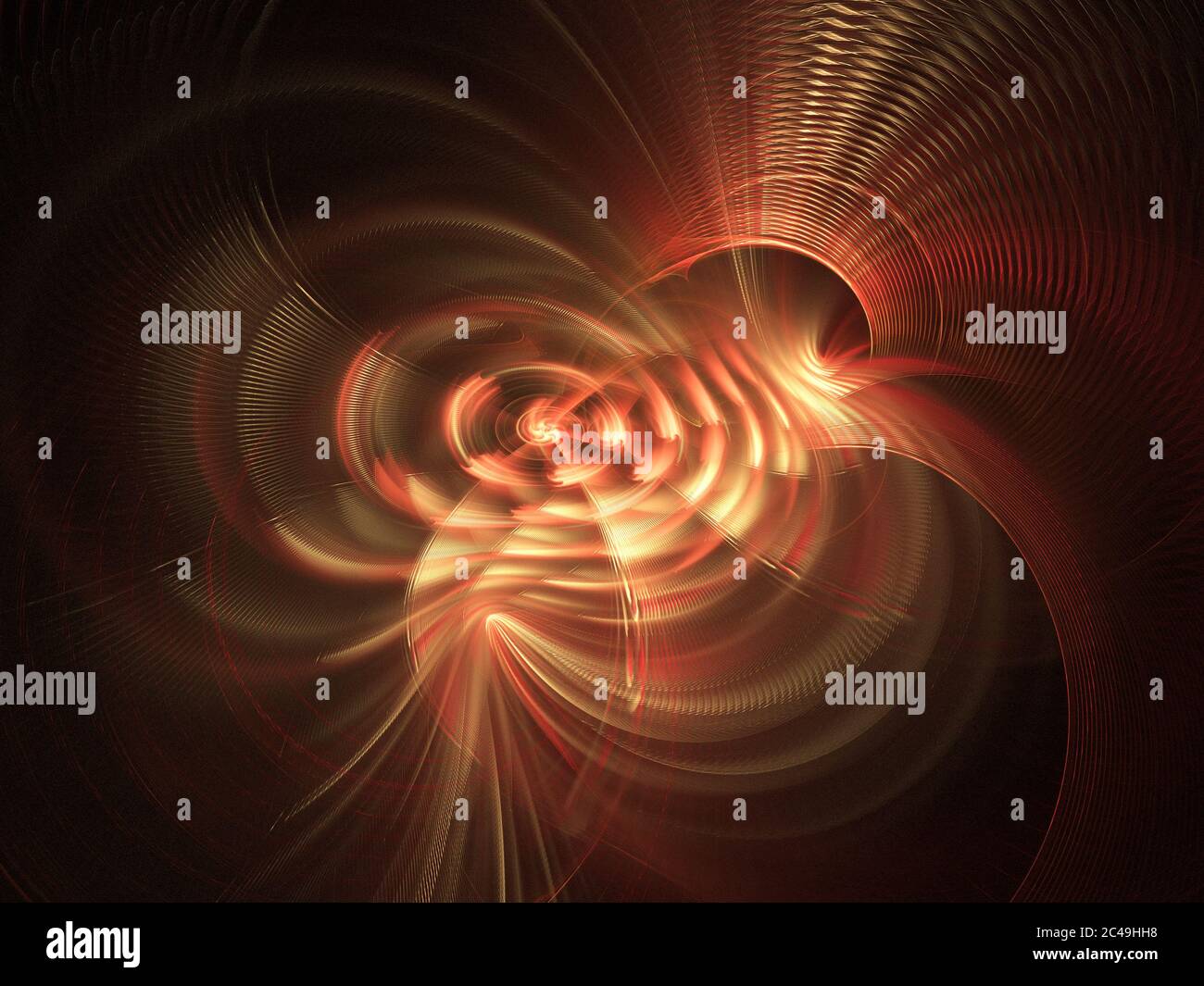 orange abstract round curves and lines on black background Stock Photo ...