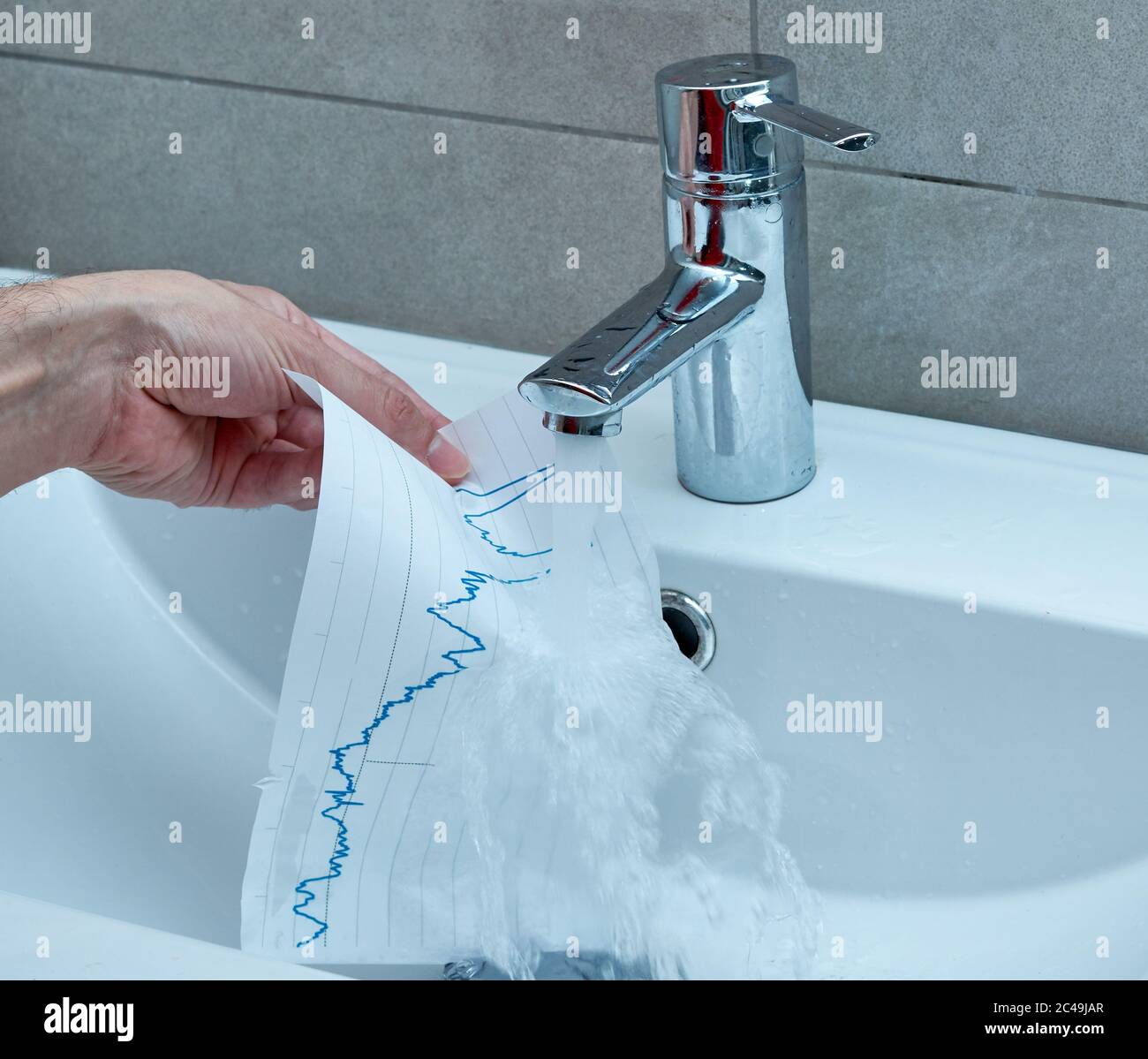 Problems with water consumption statistics. Economy concept. Stock Photo