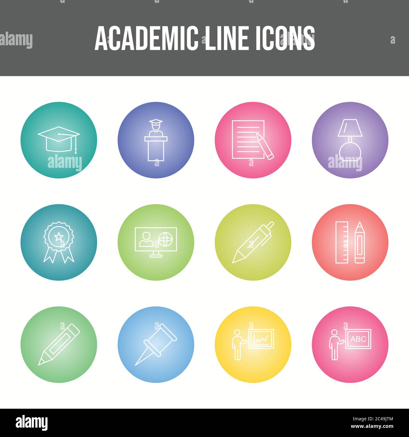 Beautiful Academic vector icon set Stock Vector Image & Art - Alamy