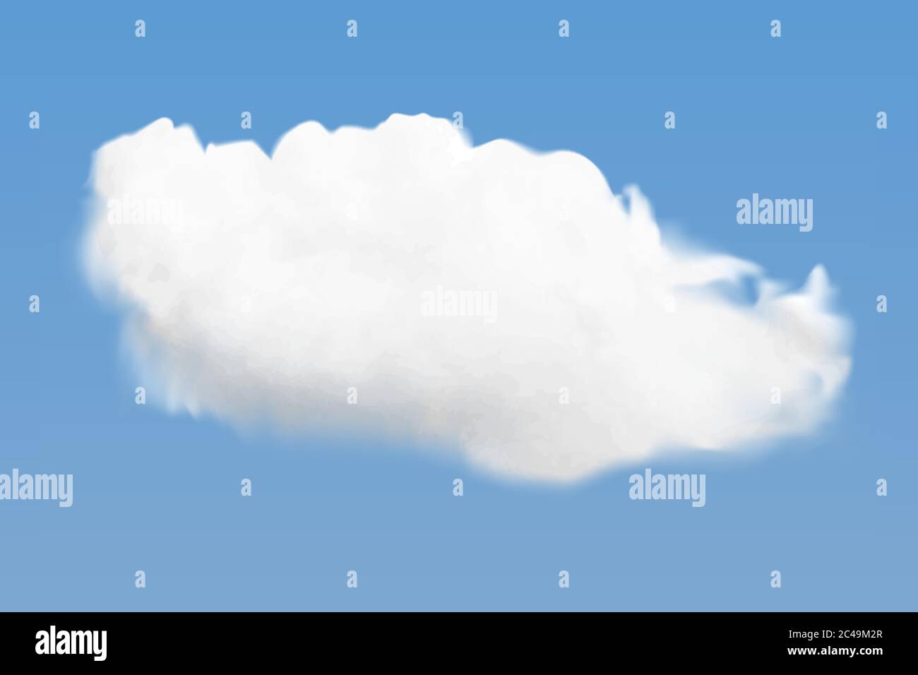 Realistic white cloud flying on blue sky background Stock Vector Image ...