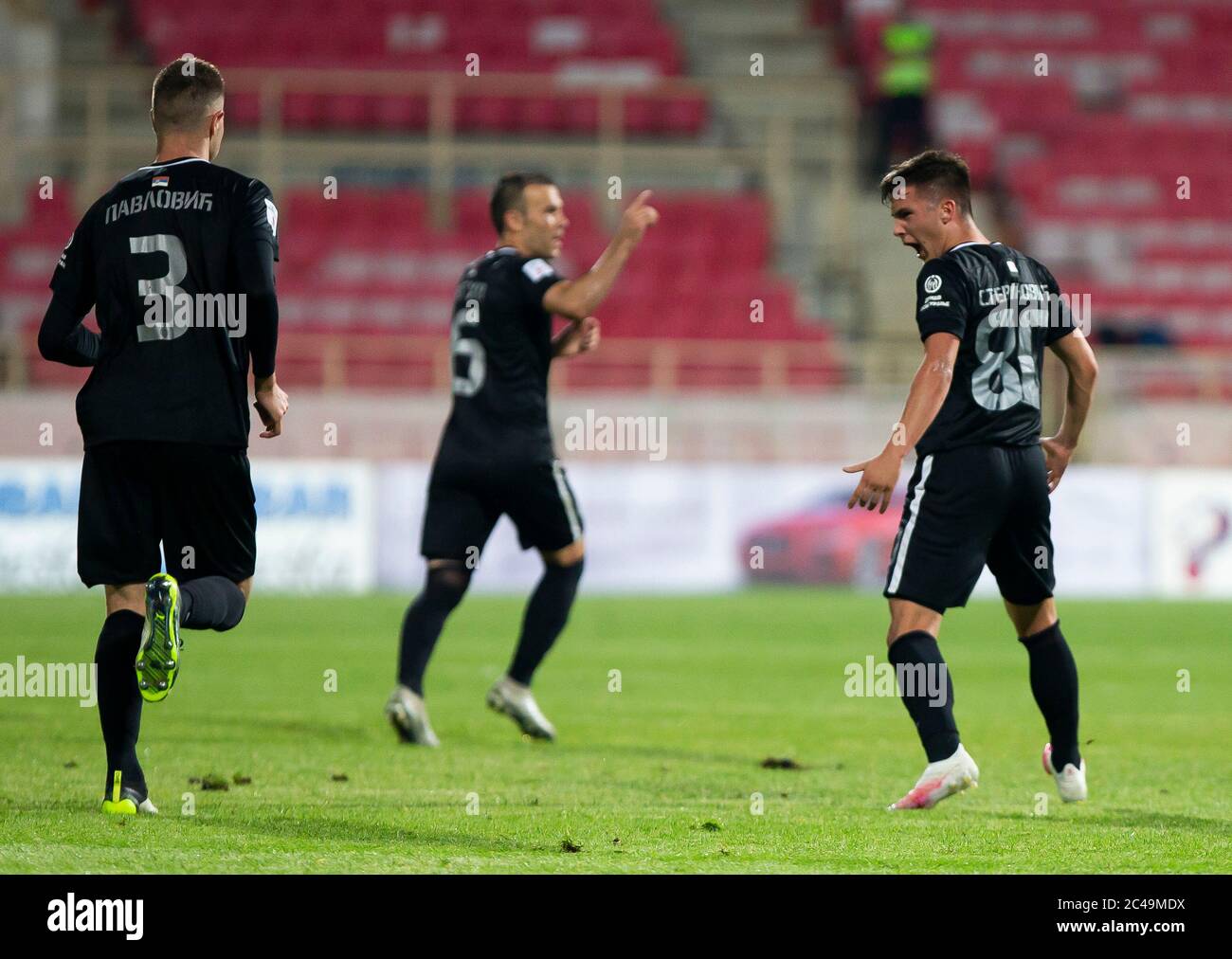 Nis Serbia 24th June 2020 Filip Stevanovic Of Partizan Belgrade Celebrates After Scoring His Goal For 2 1 During The Final Supercup Match Credit Nikola Krstic Alamy Live News Stock Photo Alamy