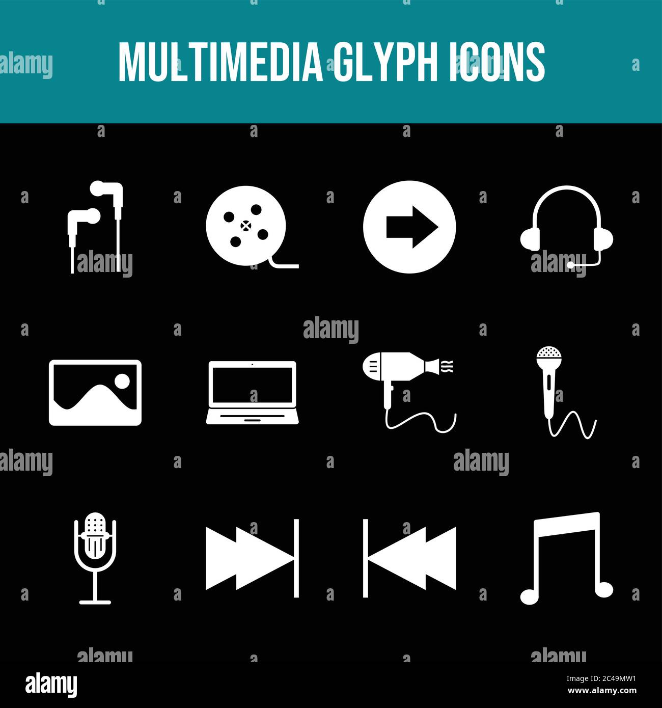 Beautiful Multimedia vector icon set Stock Vector Image & Art - Alamy