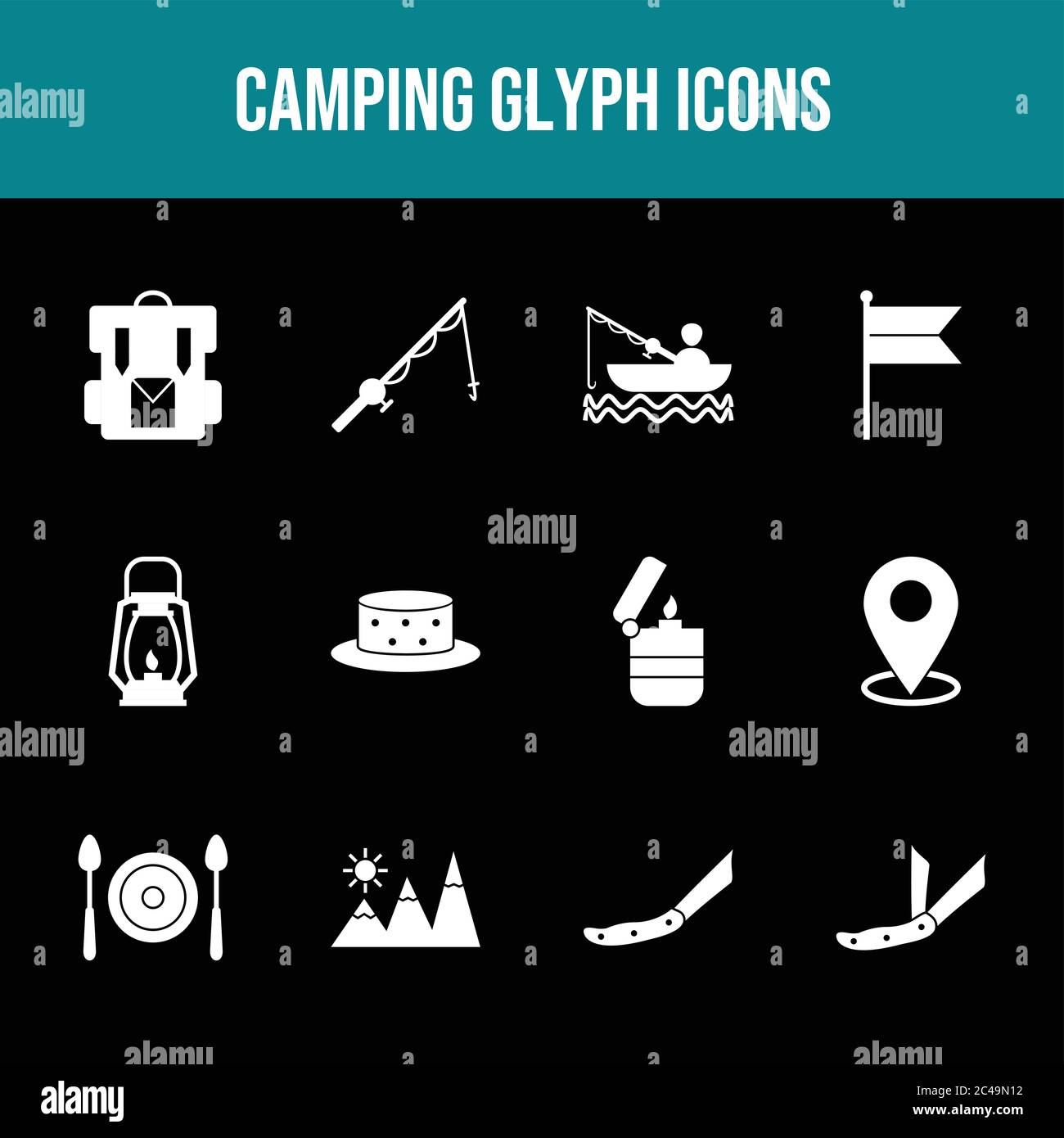 Beautiful Camping vector icon set Stock Vector Image & Art - Alamy