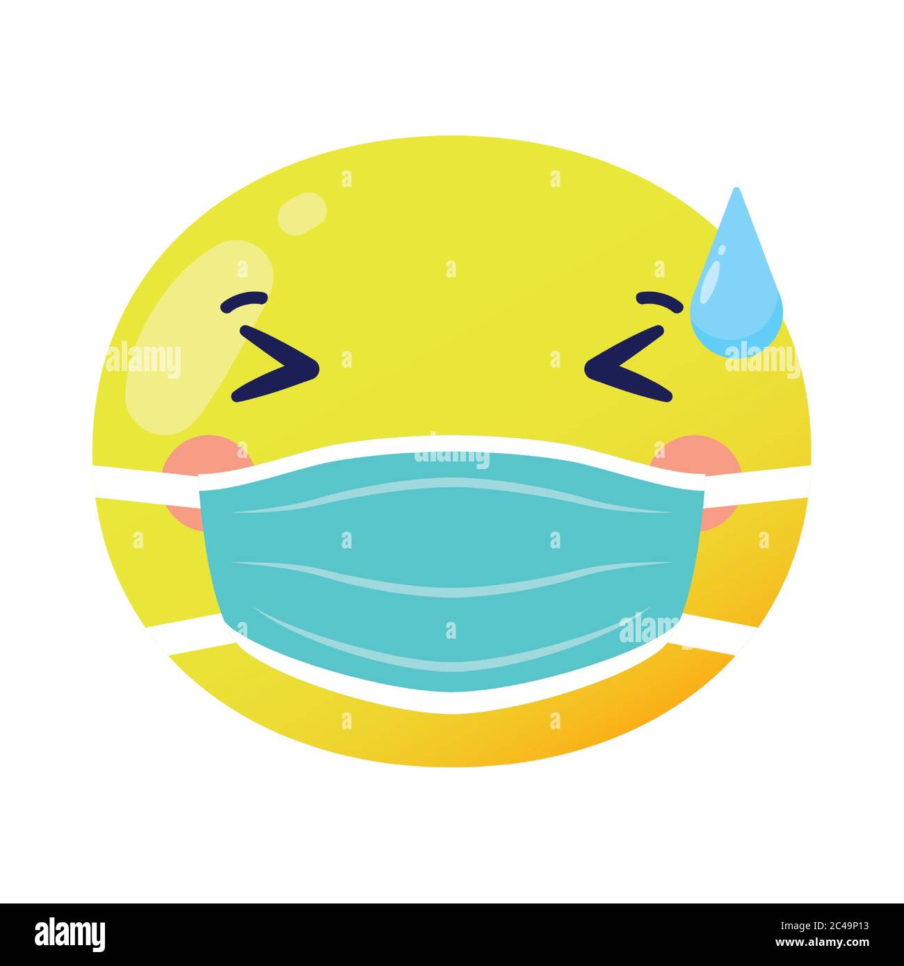 emoji face using medical mask funny character vector illustration design Stock Vector