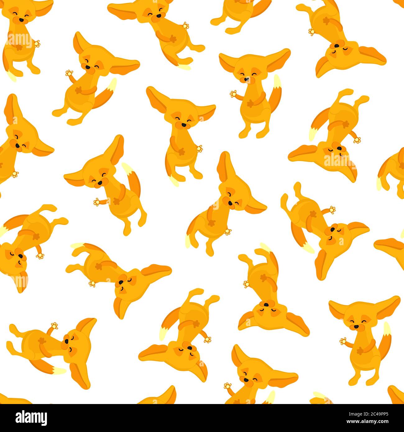 fox with big ears. animals pattern seamless vector illustration. textile design.. Stock Vector