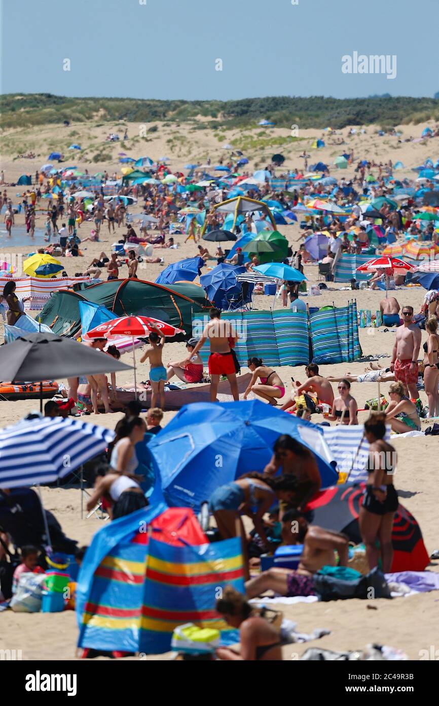 Crowded beach camber sands in hi-res stock photography and images - Alamy