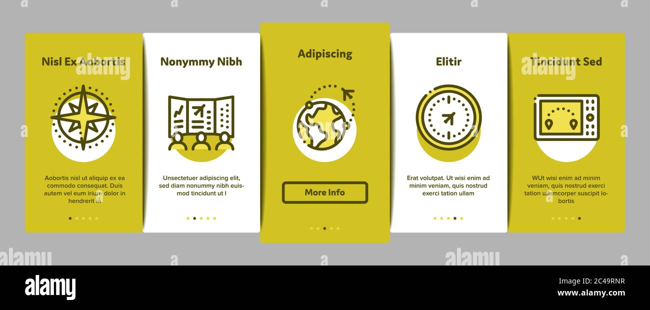 Air Navigation Tool Onboarding Elements Icons Set Vector Stock Vector ...