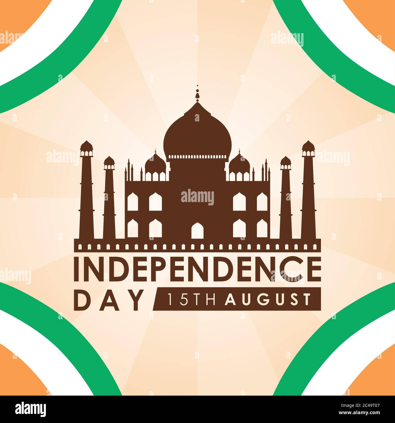 Intependence day india with taj mahal mosque vector illustration design ...