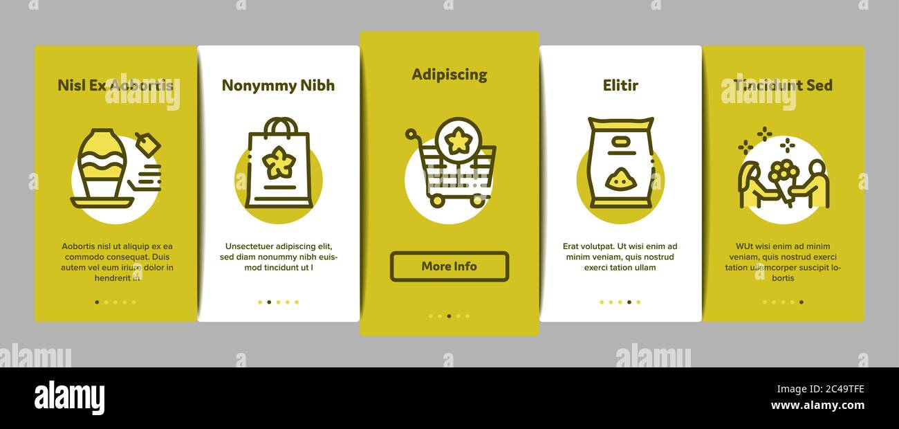 Flower Shop Boutique Onboarding Elements Icons Set Vector Stock Vector ...