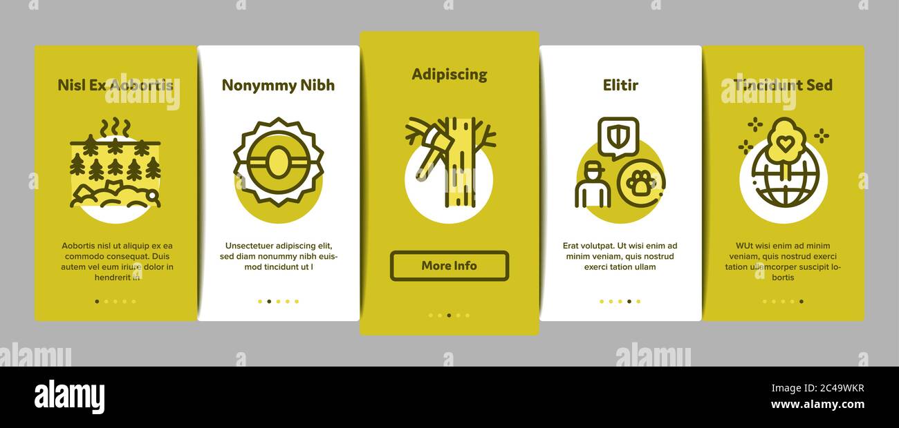 Forestry Lumberjack Onboarding Elements Icons Set Vector Stock Vector ...