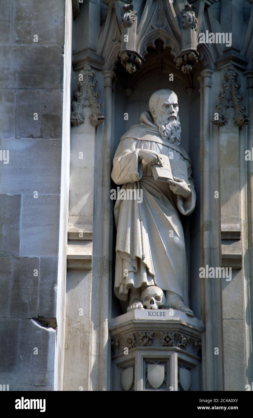 Westminster Abbey London England 20th Century Martyr St Maximilian Kolbe Stock Photo