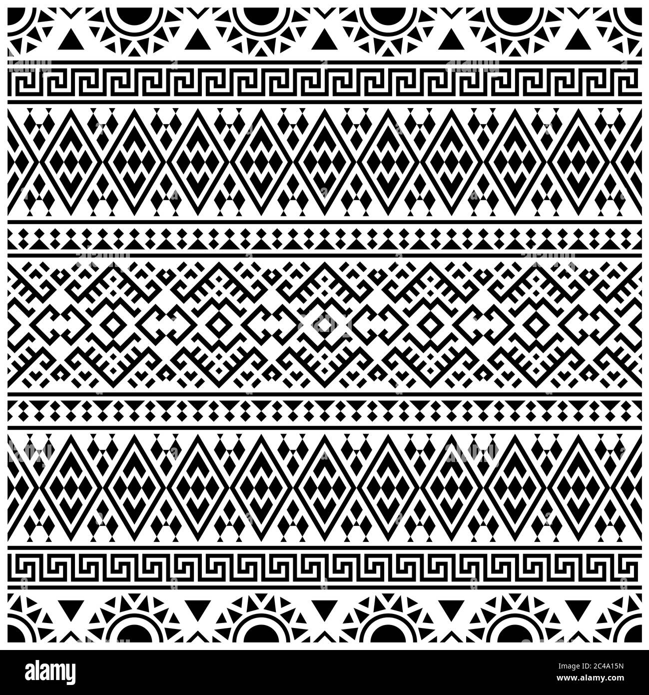 Ikat ethnic pattern vector in black and white color. Seamless Ethnic ...