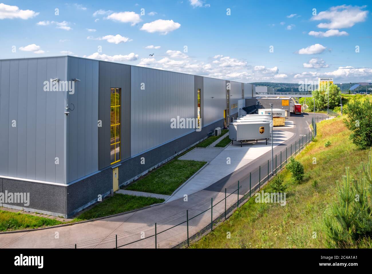 Bad Hersfeld, Germany, 22.06.2020: Amazon warehouse & distribution centre building handles online shopping retail internet & technology business devel Stock Photo