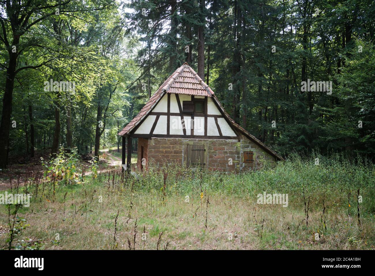 A mountain shelter in the Palatinate Forest, Germany, which is part of ...