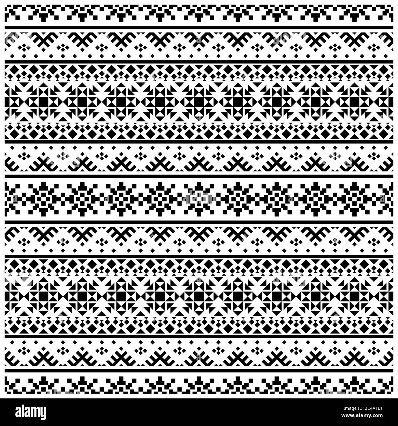 Ikat ethnic pattern vector in black and white color. Seamless Ethnic ...