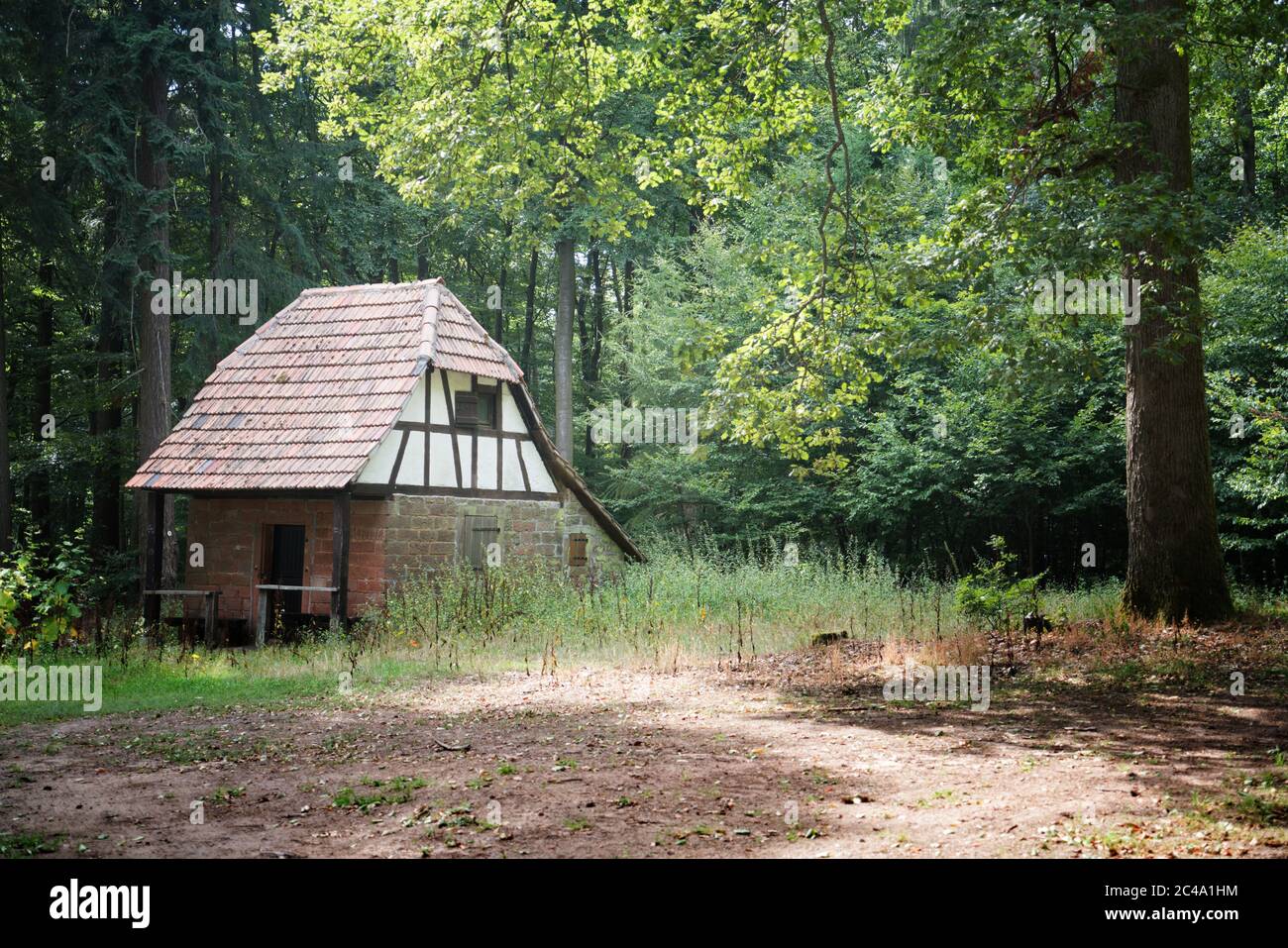 A mountain shelter in the Palatinate Forest, Germany, which is part of the UNESCO Palatinate Forest-North Vosges Biosphere Reserve. Stock Photo