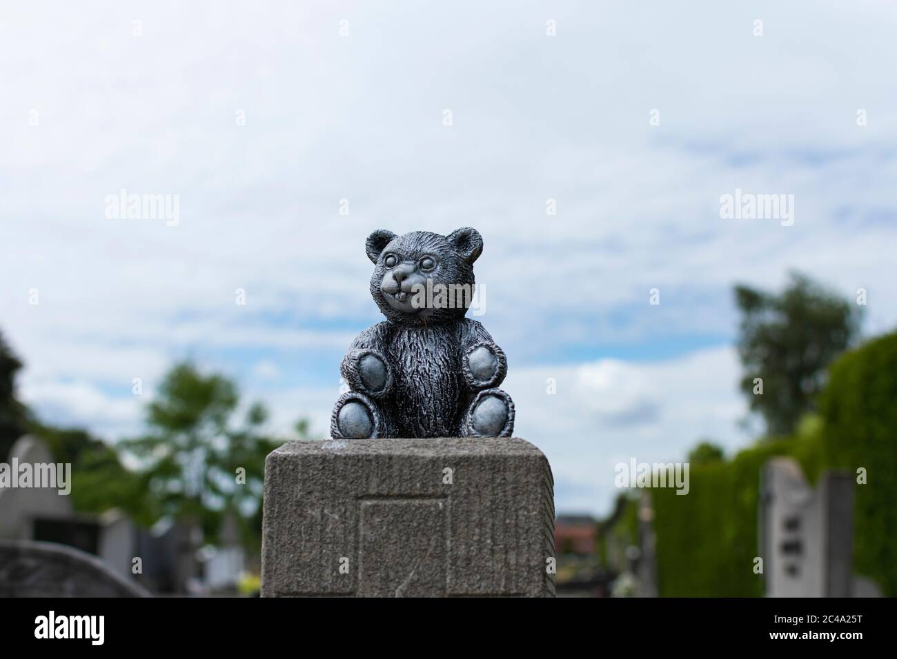 concrete teddy bear
