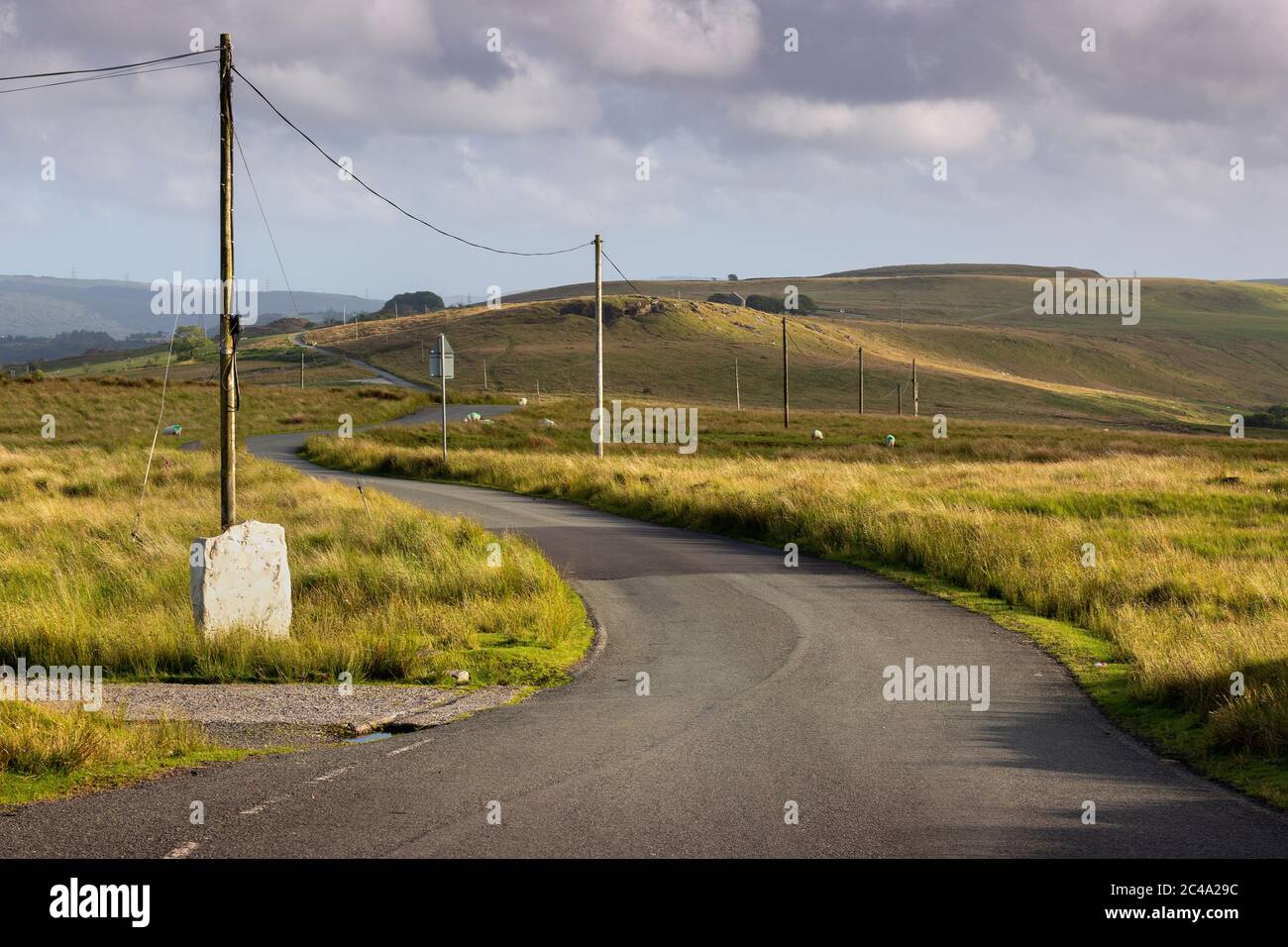 Welsh mountain road Stock Photo Alamy