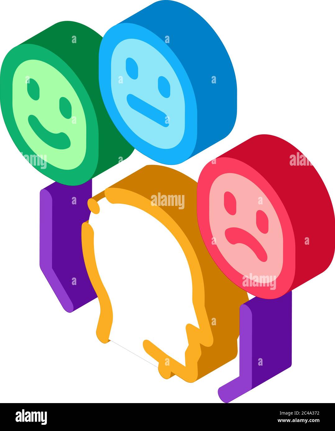 positive neutral negative human feedback isometric icon vector ...
