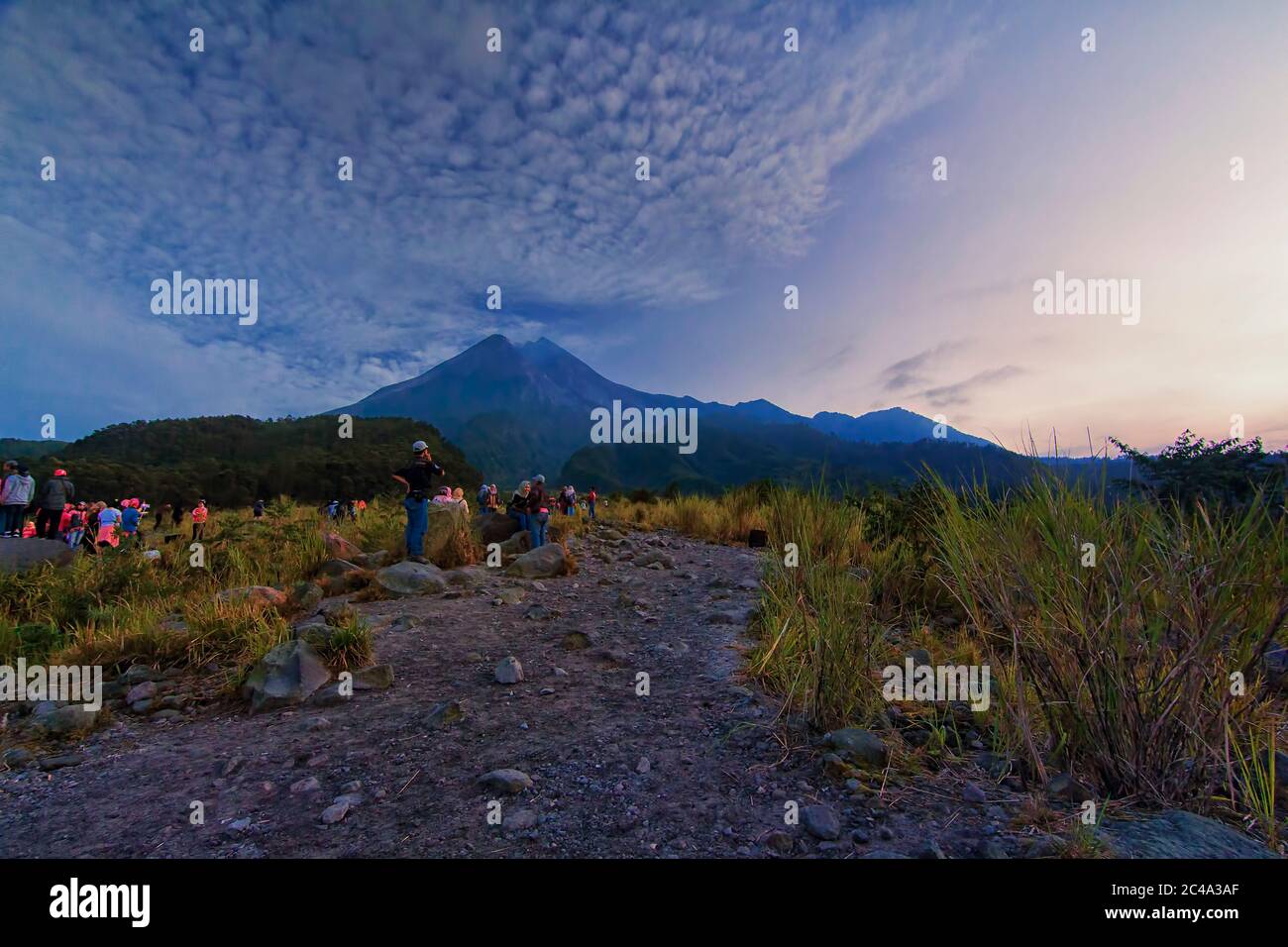 Merapi, Yogyakarta - August 18th, 2017: A lot of people gathering to ...