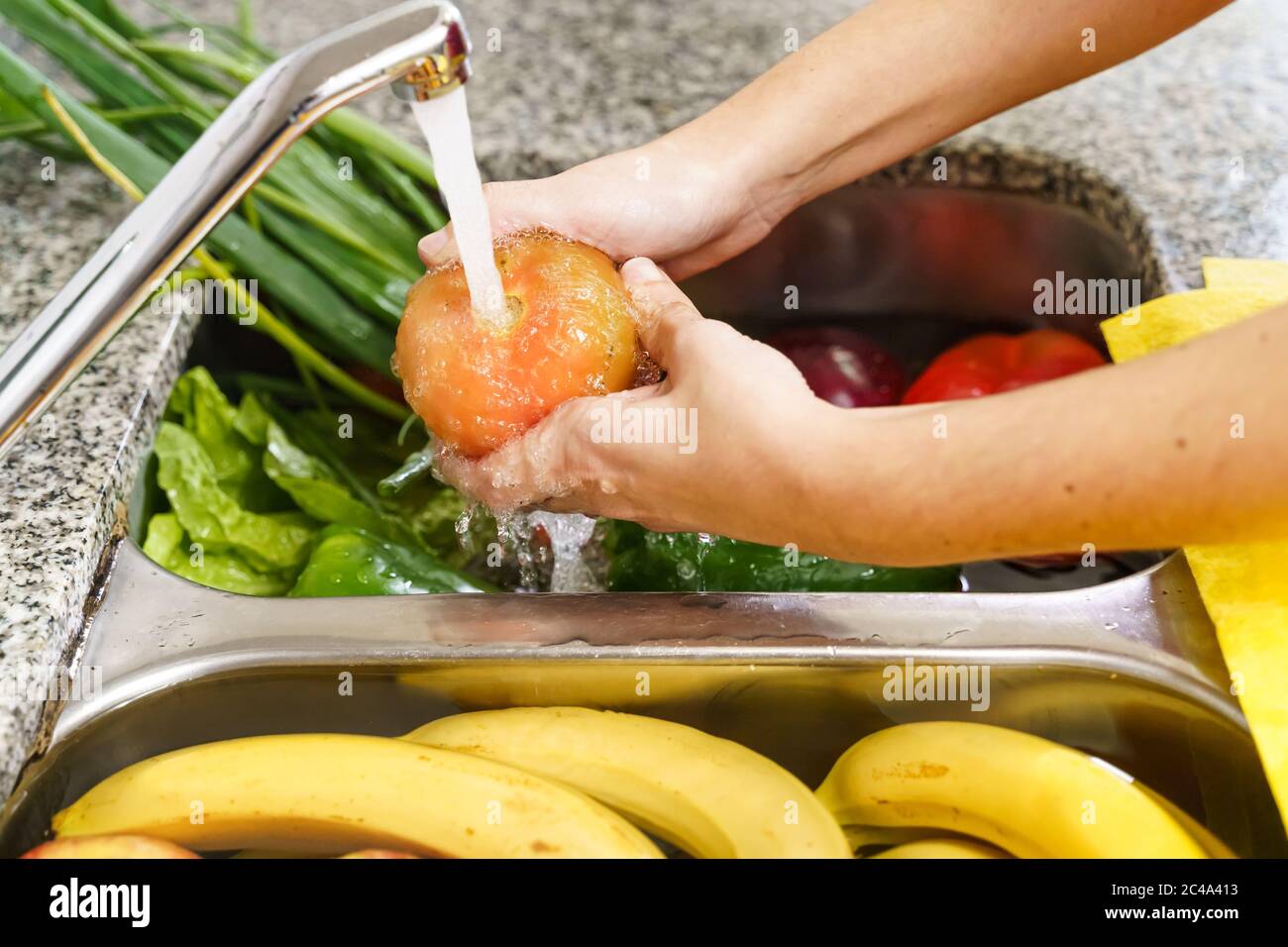 Cleaning of fruits and vegetables by coronavirus Stock Photo Alamy