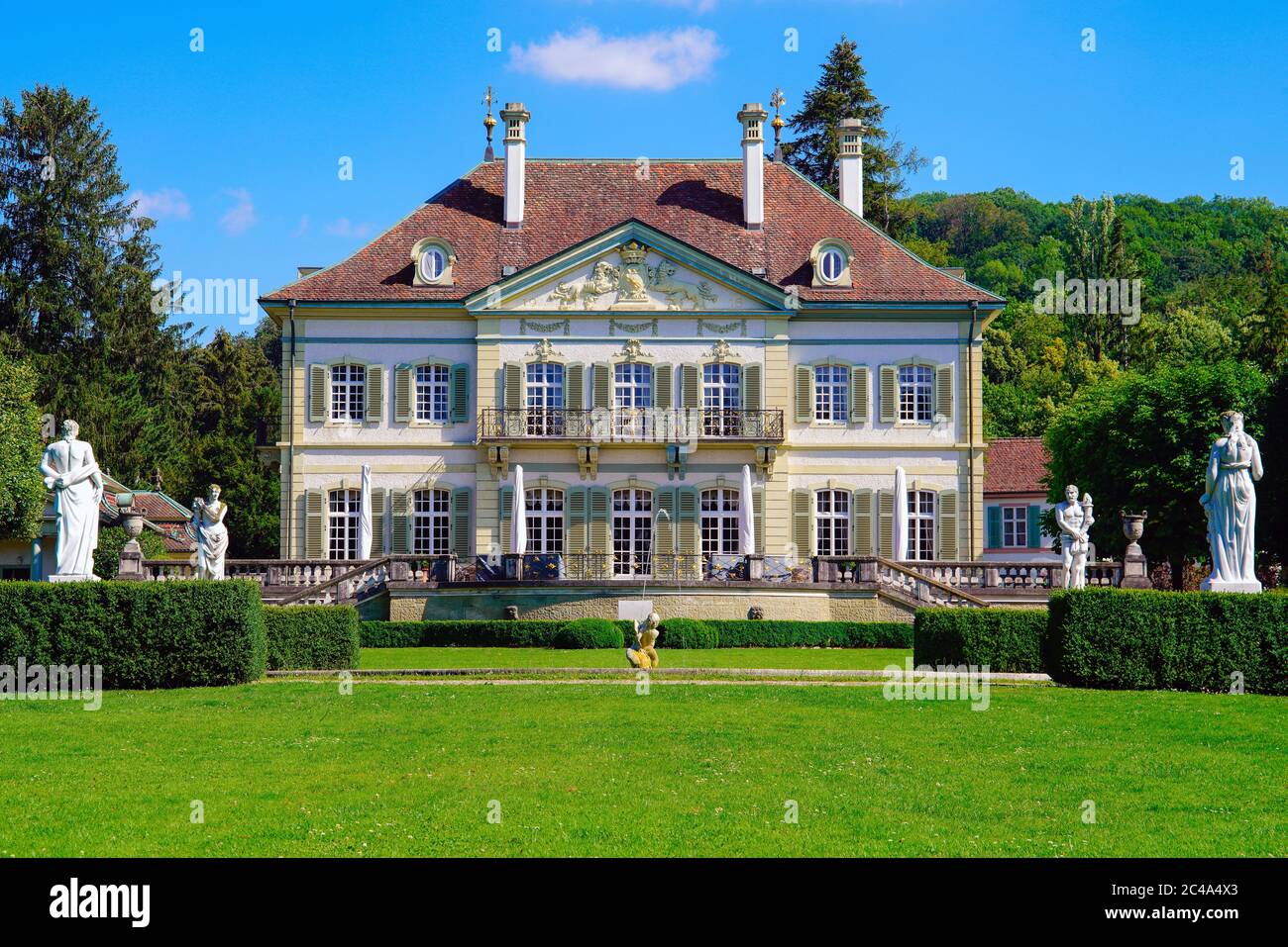Villa Wenkenhof in Wenk Park, Riehen Dorf, Basel, Switzerland. Stock Photo