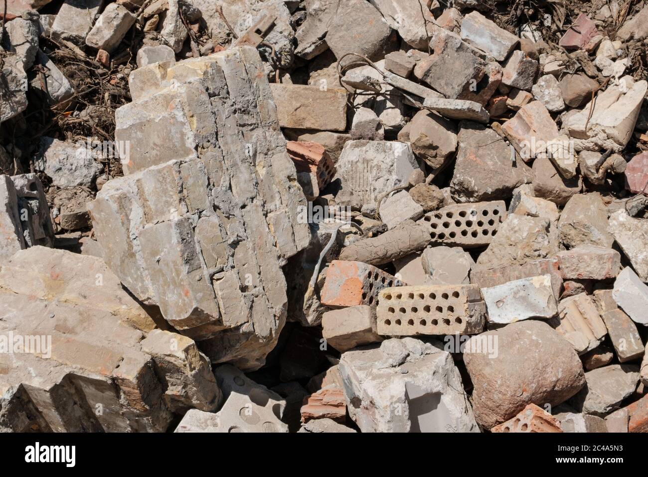construction rubbel recycling old bricks and stones Stock Photo Alamy